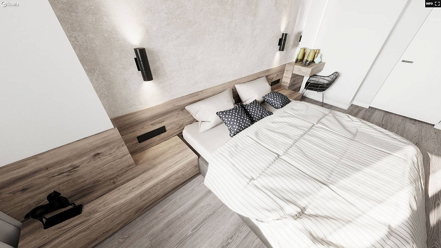 Сучасний інтер’єр спальні, 14 м2