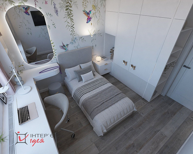 Дитяча кімната для дівчинки, 9.2 м²