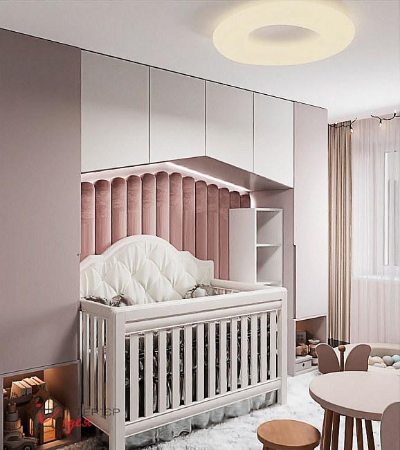 Дизайн дитячої кімнати 15 м2 для маленької господині