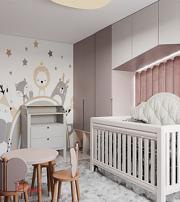 Дизайн дитячої кімнати 15 м2 для маленької господині