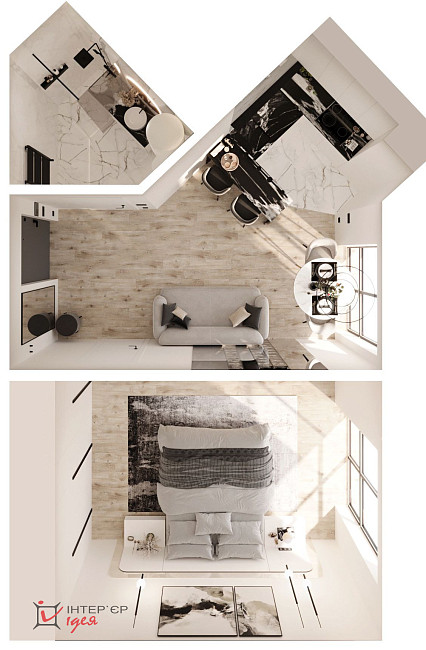 Стильна сучасна квартира площею 41 м²