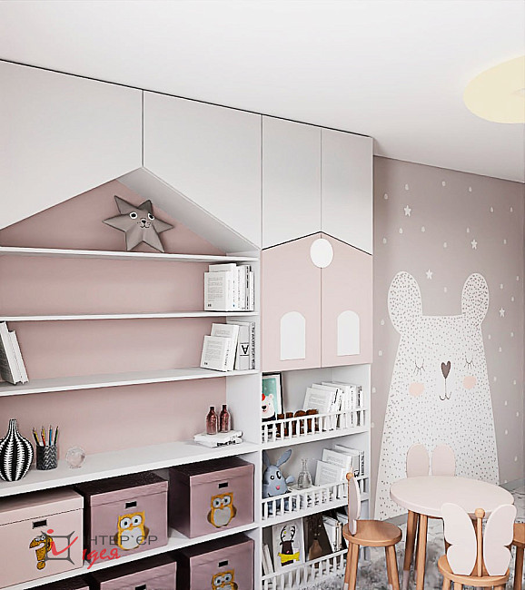 Дизайн дитячої кімнати 15 м2 для маленької господині
