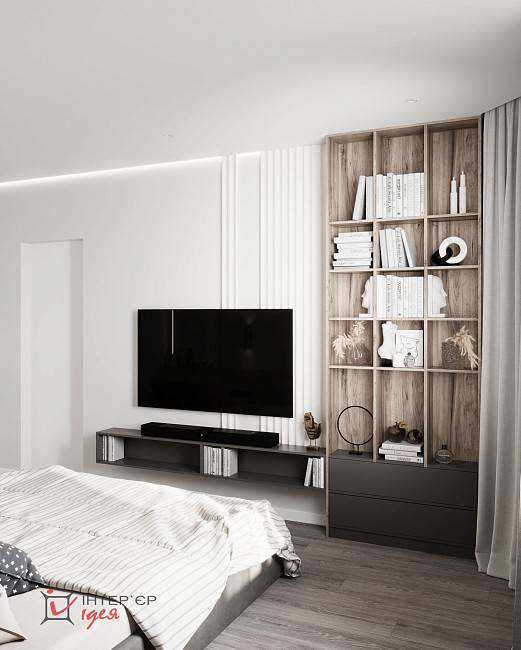 Сучасний інтер’єр спальні, 14 м2