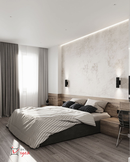 Сучасний інтер’єр спальні, 14 м2