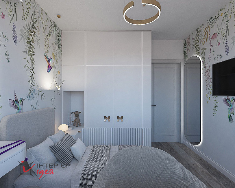 Дитяча кімната для дівчинки, 9.2 м²