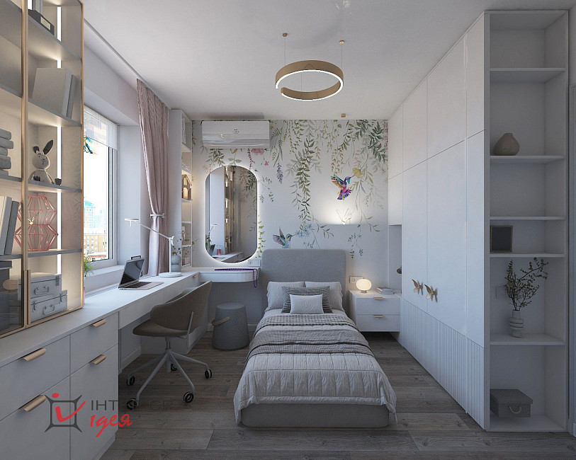 Дитяча кімната для дівчинки, 9.2 м²