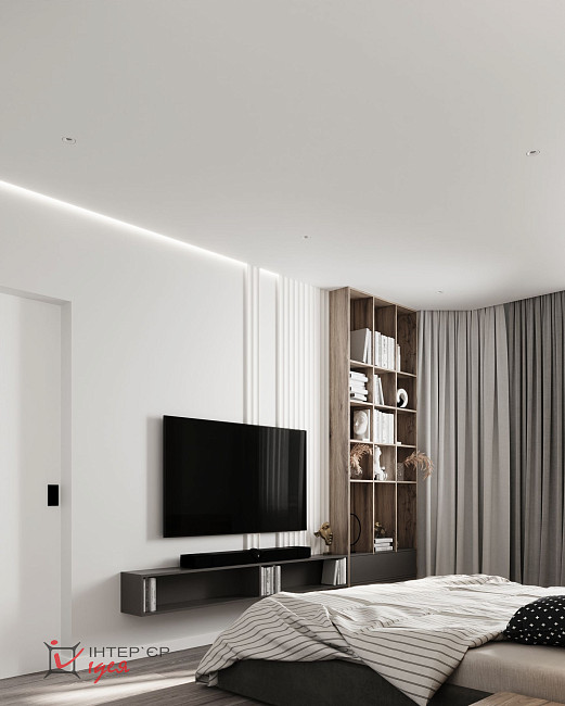 Сучасний інтер’єр спальні, 14 м2