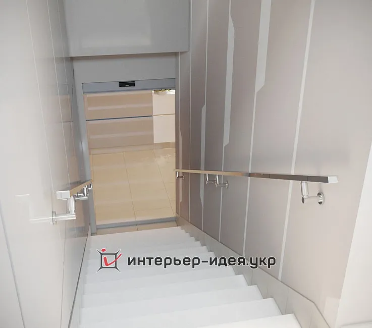 Дизайн ресепшена цокольного холу Медичного центру